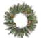 First Traditions™ 30'' Pre-Lit Artificial North Conway Wreath with Glittery Cones and Eucalyptus